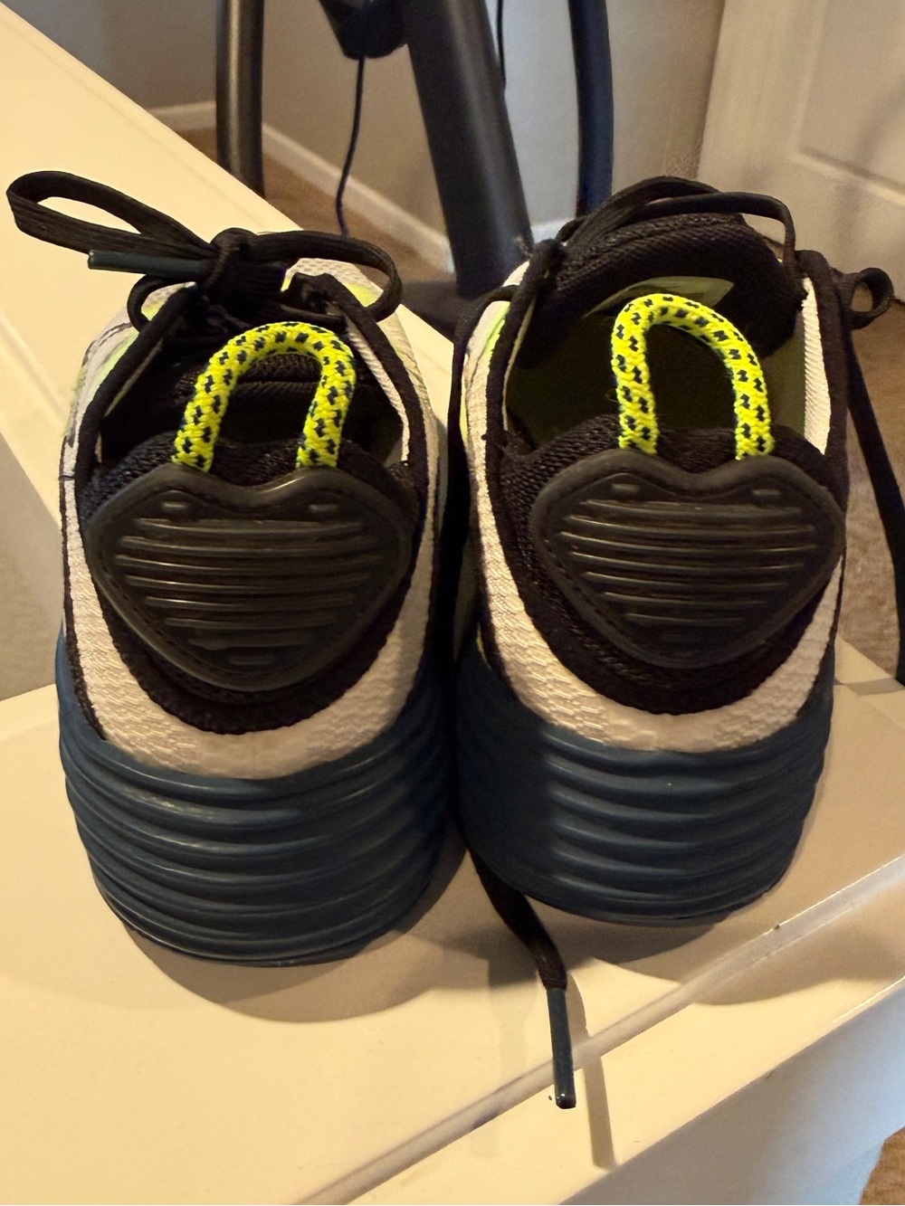 Nike Kids Neon Yellow, Black & White Athletic Sneakers - Picture 6 of 11